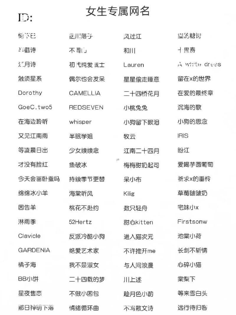 獨(dú)一無(wú)二的二字昵稱