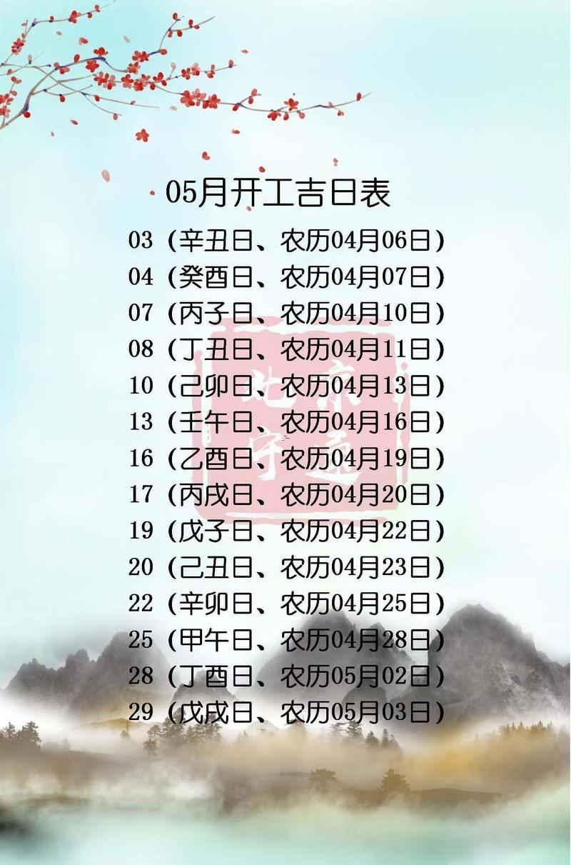 開工吉日2026年開工黃道吉日5月