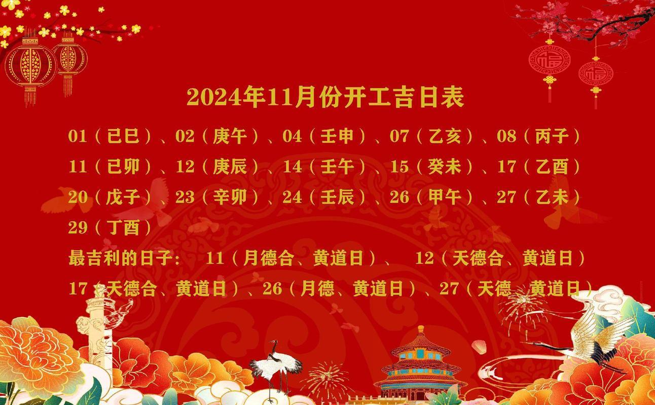 2026年11月裝修開工得黃道吉日