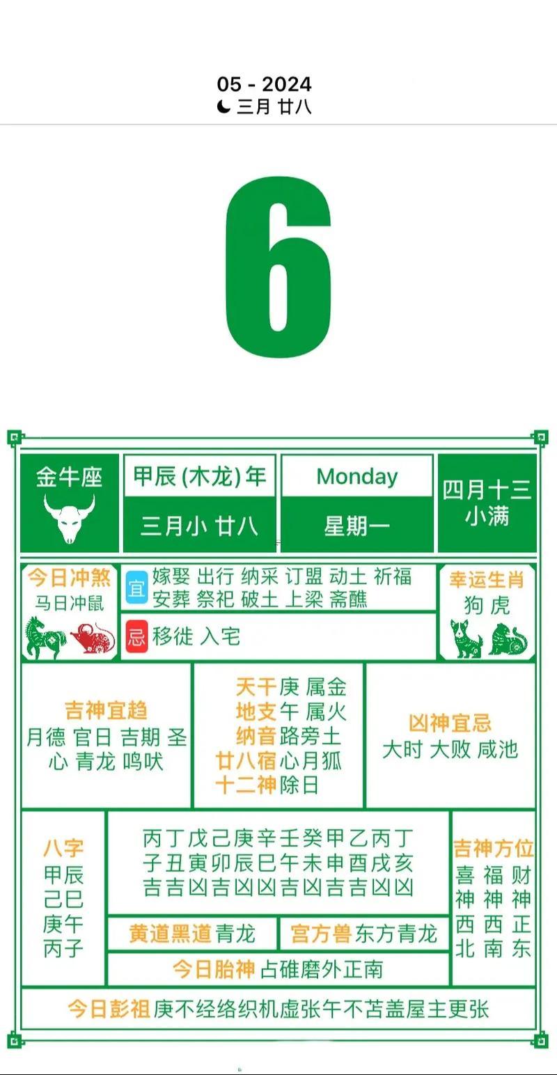2026年5月農歷黃道吉日