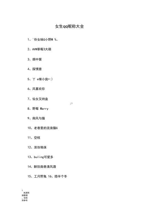 qq空間昵稱大全